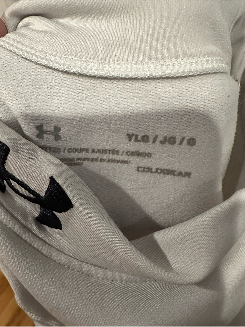 Under Armour Youth White Long-Sleeve Performance Shirt - Picture 4 of 4